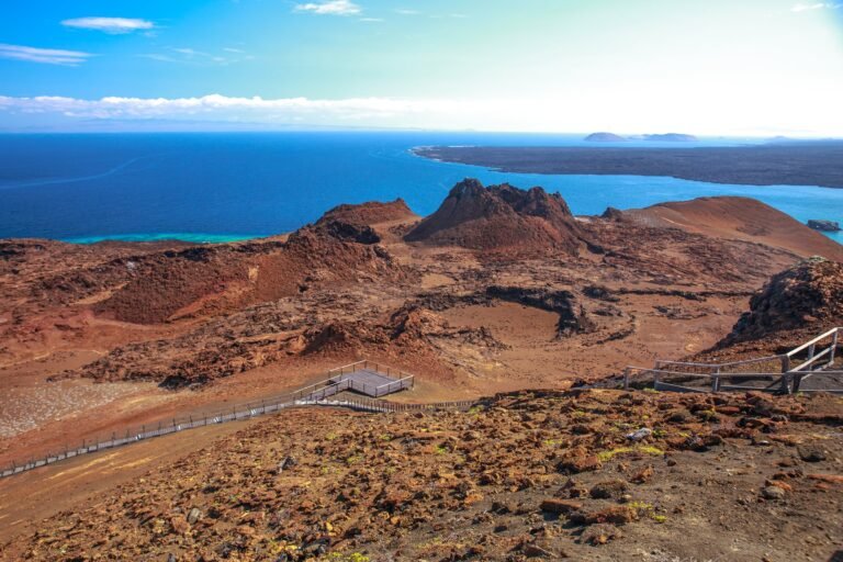 The view from the Bartolome summit over the bays