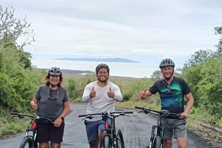 Cyclists on the road out to El Garrapatero