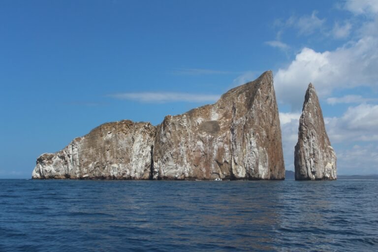 Kicker Rock rising out of the sea off San Cristobal